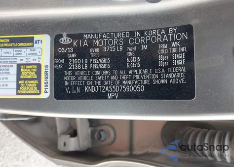 2013 Kia Soul from USA, damaged, VIN KNDJT2A55D7590050